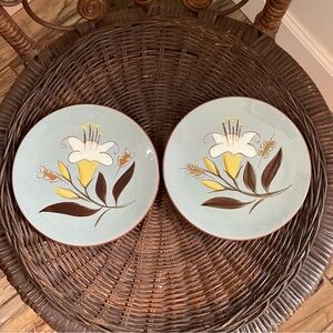 Stangl Antique Golden Harvest Bread or Roll Dishes Bundle of Two Beautiful!